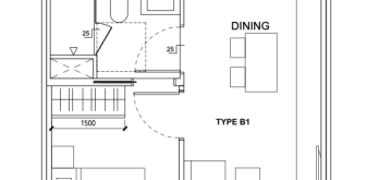 TMW Maxwell 1 Bedroom Type B1 Floor Plan