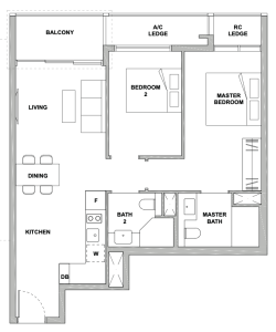 TMW Maxwell 2 Bedroom Type D1 Floor Plan