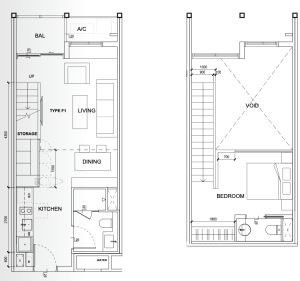 TMW Maxwell Studio Loft Type F1 Floor Plan