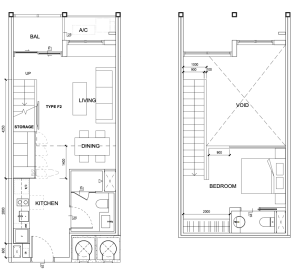 TMW Maxwell Studio Loft Type F2 Floor Plan