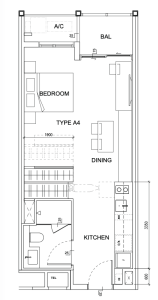 TMW Maxwell Studio Type A4 Floor Plan